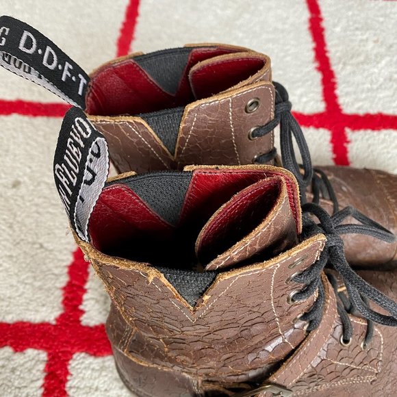 John Fluevog Brown Leather Boot with Buckle - Picture 6 of 10